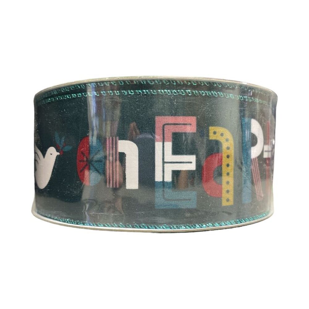 Peace on Earth - Member's Mark Premium Wired Edge Holiday Ribbon, 2.5" Wide x 50